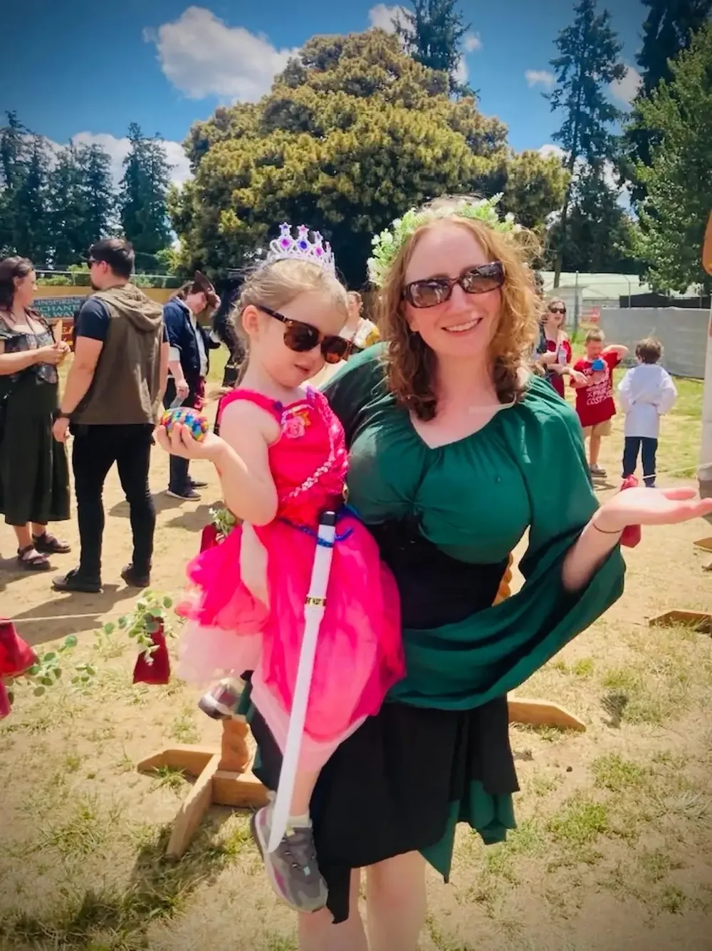 Noelle and her daughter at the Renaissance Faire