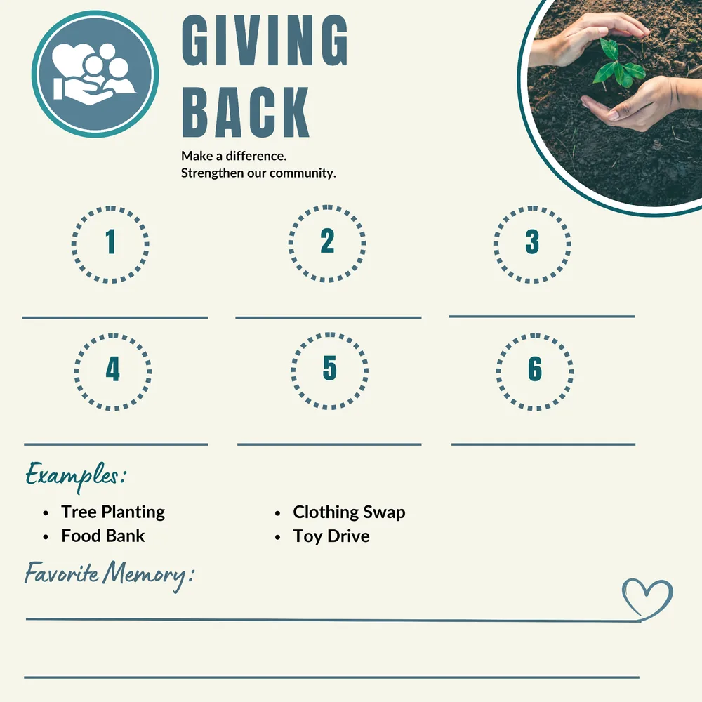 Giving Back page